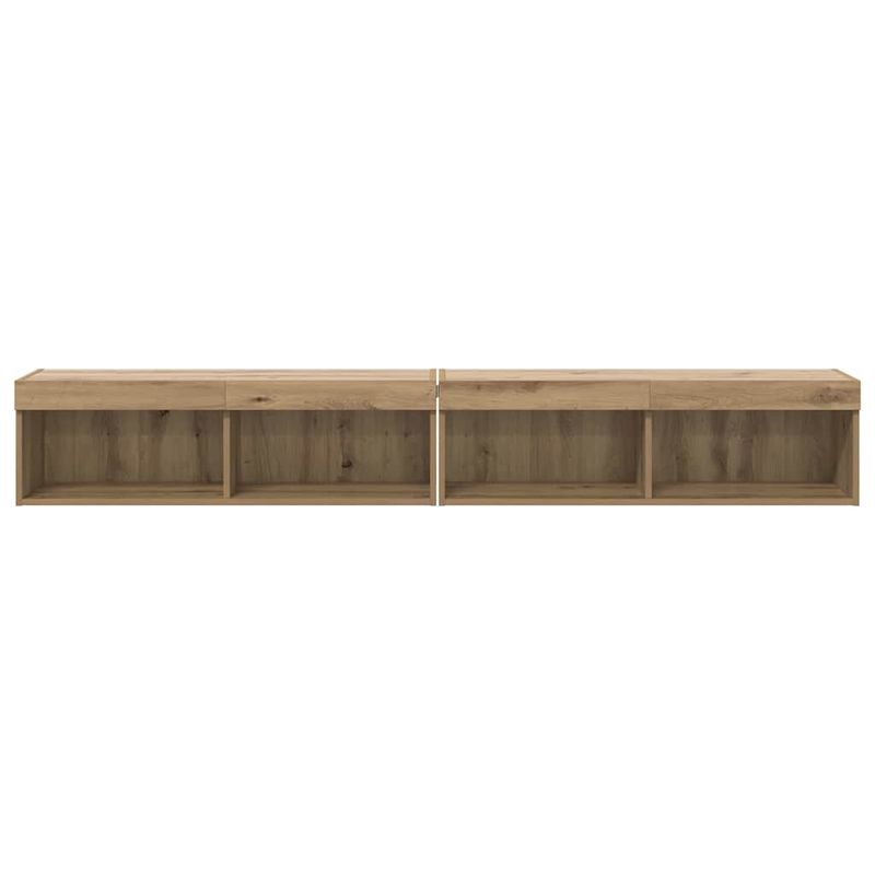Casa si Gradina - Mobilier - Comode si corpuri - Comode - Dulapuri pentru TV Pe perete Panama 2 pcs Stejar Artizanal - Infinity.ro
