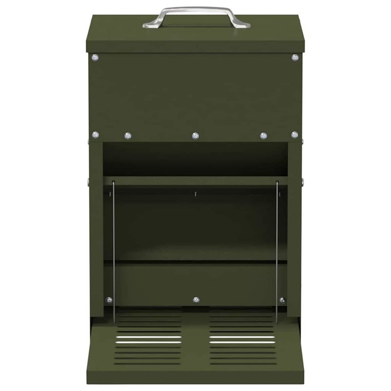 Petshop - Accesorii petshop - Castroane si adapatori - Hranitor cu pedale pentru pui Verde masliniu 25 x 42 x 40 cm - Infinity.ro