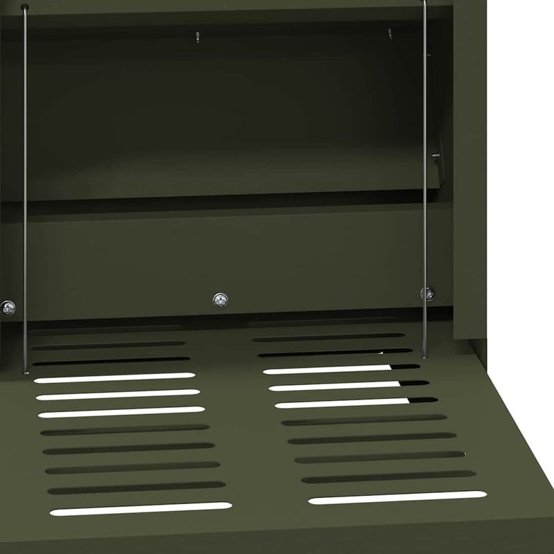 Petshop - Accesorii petshop - Castroane si adapatori - Hranitor cu pedale pentru pui Verde masliniu 25 x 42 x 40 cm - Infinity.ro