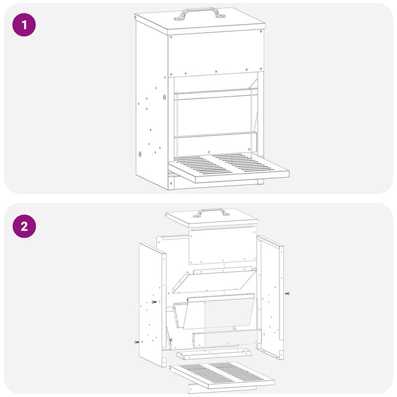 Petshop - Accesorii petshop - Castroane si adapatori - Hranitor cu pedale pentru pui Verde masliniu 25 x 42 x 40 cm - Infinity.ro