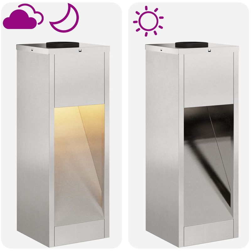 Casa si Gradina - Corpuri si surse de iluminat - Iluminat exterior - Felinare - Lampa de parcurs LED solar 2 pcs Otel inoxidabil - Infinity.ro