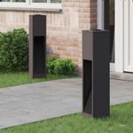 Casa si Gradina - Corpuri si surse de iluminat - Iluminat exterior - Felinare - Lampa de parcurs LED solar 2 pcs Negru Otel laminat la rece - Infinity.ro