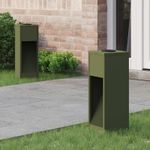 Casa si Gradina - Corpuri si surse de iluminat - Iluminat exterior - Felinare - Lampa de parcurs LED solar 2 pcs Verde masliniu - Infinity.ro