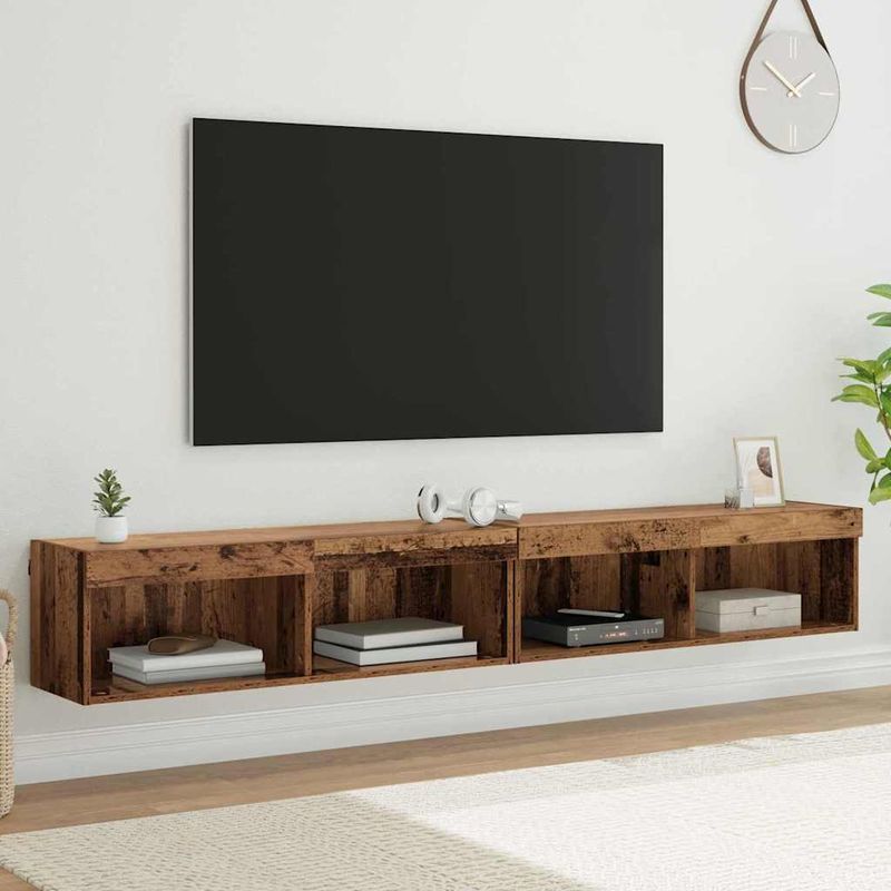 Casa si Gradina - Mobilier - Comode si corpuri - Comode - Dulapuri pentru TV Panama 2 pcs Lemn vechi 100 x 30 x 30 cm - Infinity.ro