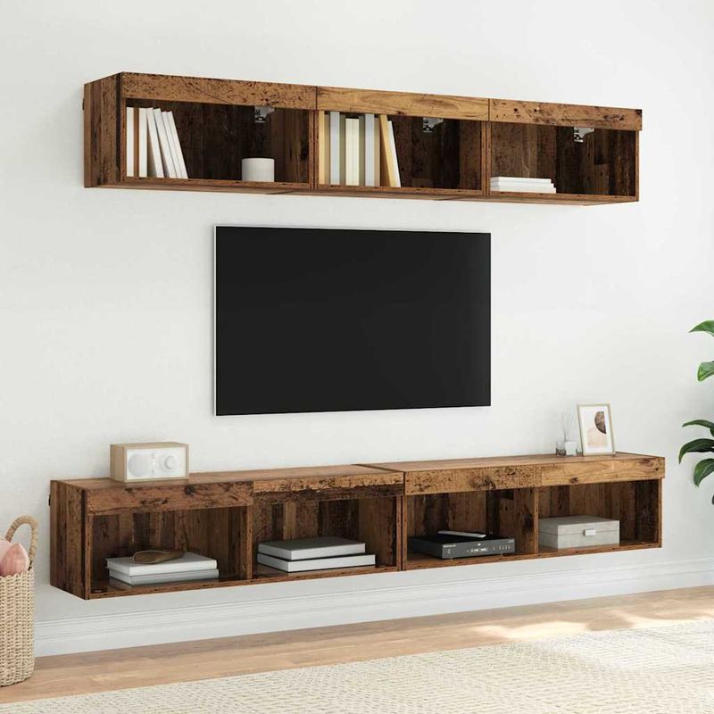 Casa si Gradina - Mobilier - Comode si corpuri - Comode - Dulapuri pentru TV Panama 2 pcs Lemn vechi 100 x 30 x 30 cm - Infinity.ro