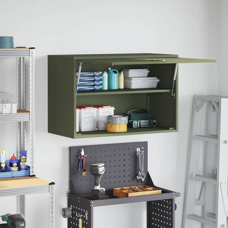 Casa si Gradina - Mobilier - Dulapuri si sifoniere - Dulapuri - Dulap de perete pentru garaj Olivengrønn 80 x 40 x 53 cm - Infinity.ro