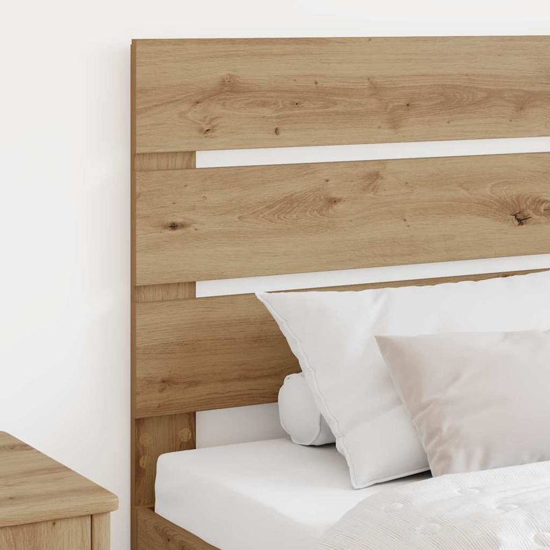Casa si Gradina - Mobilier - Paturi si accesorii - Accesorii paturi - Tablie de pat cu aripioare, alb, 147x16x118/128 cm, piele eco - Infinity.ro