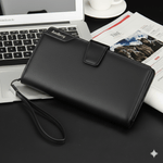 Fashion, accesorii si bijuterii - Barbati - Accesorii barbati - Portofele barbati - Portofel barbati multifunctional, clutch business, stil casual, fermoar lung Negru - Infinity.ro