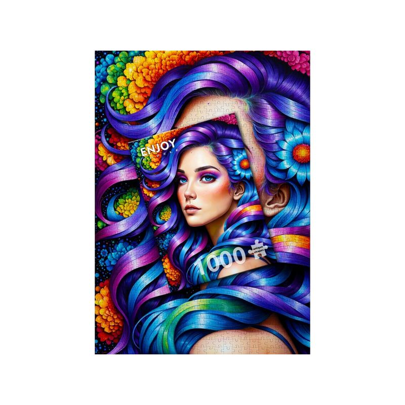 Jucarii, Copii si Bebe - Jucarii si jocuri - Jocuri si puzzle - Puzzle - Puzzle 1000 piese Enjoy – Rainbow Flower Portrait - Infinity.ro