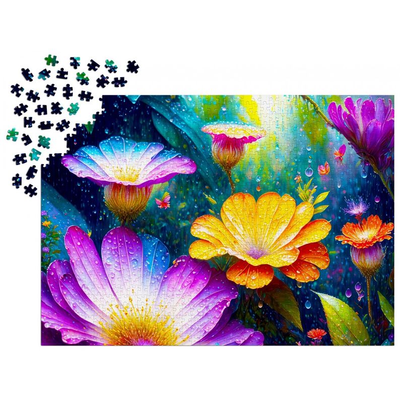 Jucarii, Copii si Bebe - Jucarii si jocuri - Jocuri si puzzle - Puzzle - Puzzle 1000 piese ENJOY – Flowers in the Rain - Infinity.ro