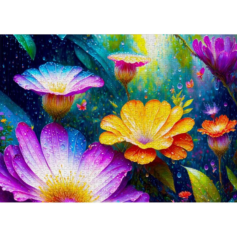 Jucarii, Copii si Bebe - Jucarii si jocuri - Jocuri si puzzle - Puzzle - Puzzle 1000 piese ENJOY – Flowers in the Rain - Infinity.ro
