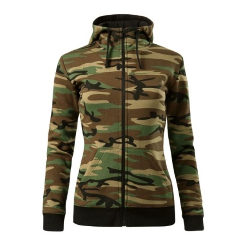Fashion, accesorii si bijuterii - Femei - Imbracaminte femei - Hanorace femei - Hanorac pentru dama, Camo Zipper C20, Malfini 2XL Camuflaj Maro - Infinity.ro