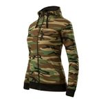 Fashion, accesorii si bijuterii - Femei - Imbracaminte femei - Hanorace femei - Hanorac pentru dama, Camo Zipper C20, Malfini M Camuflaj Maro - Infinity.ro