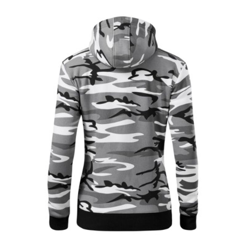 Fashion, accesorii si bijuterii - Femei - Imbracaminte femei - Hanorace femei - Hanorac pentru dama, Camo Zipper C20, Malfini Camuflaj GRI 2XL - Infinity.ro