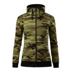 Fashion, accesorii si bijuterii - Femei - Imbracaminte femei - Hanorace femei - Hanorac pentru dama, Camo Zipper C20, Malfini 2XL Camuflaj Verde - Infinity.ro