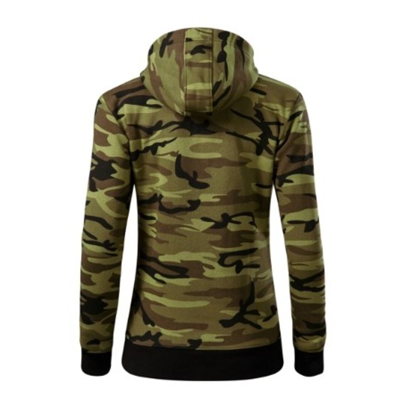 Fashion, accesorii si bijuterii - Femei - Imbracaminte femei - Hanorace femei - Hanorac pentru dama, Camo Zipper C20, Malfini M Camuflaj Verde - Infinity.ro