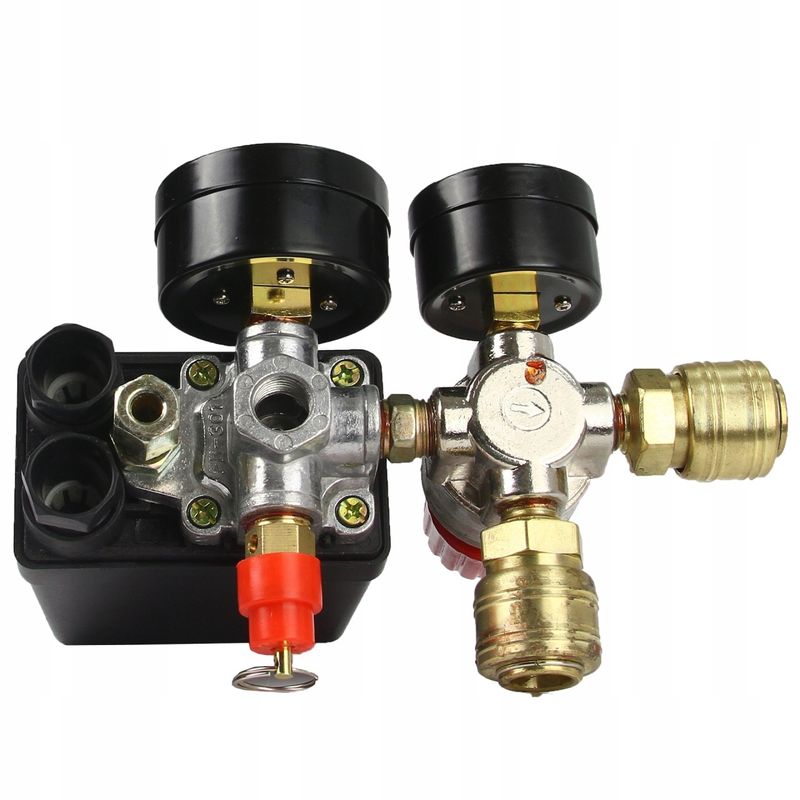 Casa si Gradina - Electrice - Echipamente electrice - Accesorii compresoare - ⚙️ Presostat compresor aer cu 2 cai, cuple rapide si supapa cu reglaj al presiunii de iesire 220V 15A – XM806873 - Infinity.ro