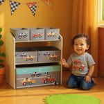 Casa si Gradina - Mobilier - Mobilier copii - Mobilier camera copiilor - Dulap depozitare jucarii U-Grow UGDJ02-CAR, Cars, rafturi si cutii, albastru - Infinity.ro