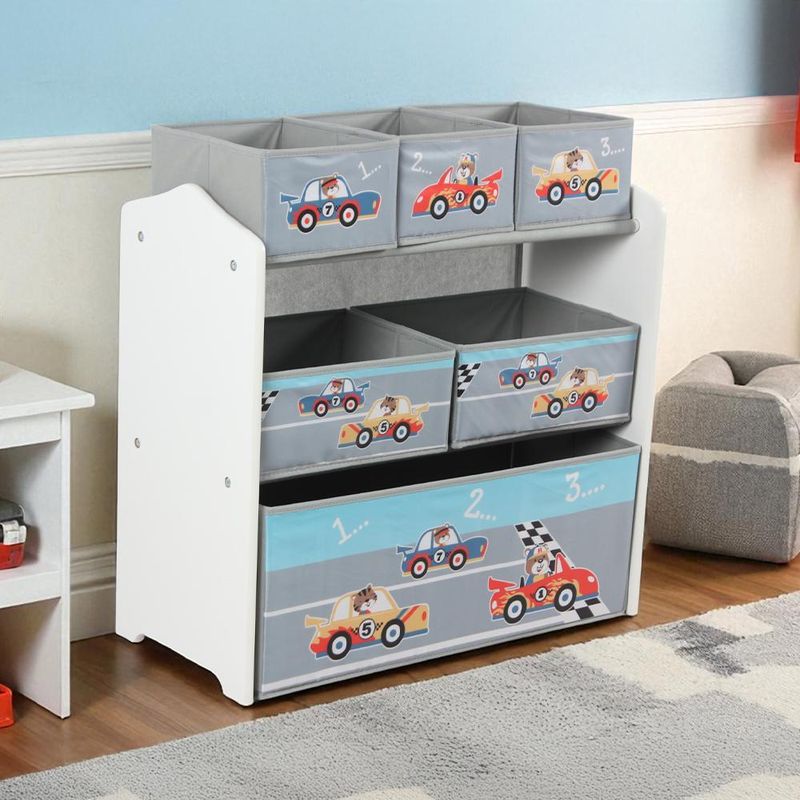 Casa si Gradina - Mobilier - Mobilier copii - Mobilier camera copiilor - Dulap depozitare jucarii U-Grow UGDJ02-CAR, Cars, rafturi si cutii, albastru - Infinity.ro