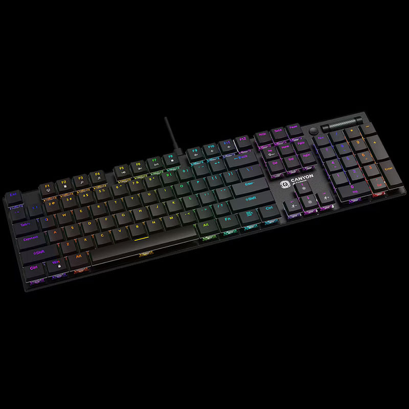 PC, gaming si accesorii - Periferice PC - Tastaturi - Tastatura gaming Canyon Cometstrike TKL GK-55, neagra, USB - Infinity.ro