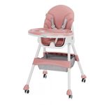 Jucarii, Copii si Bebe - Hrana si alaptare - Scaune de masa bebe - Scaun de masa 2 in 1 U-Grow UG-502-PK, pliabil, husa detasabila, roz - Infinity.ro