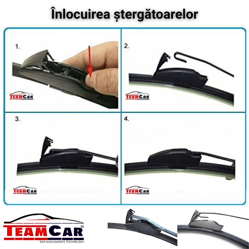 Auto si Moto - Intretinere auto - Stergatoare - Stergatoare Renault Clio II (1998–2012) TeamCar® Flat – Set fata - Infinity.ro
