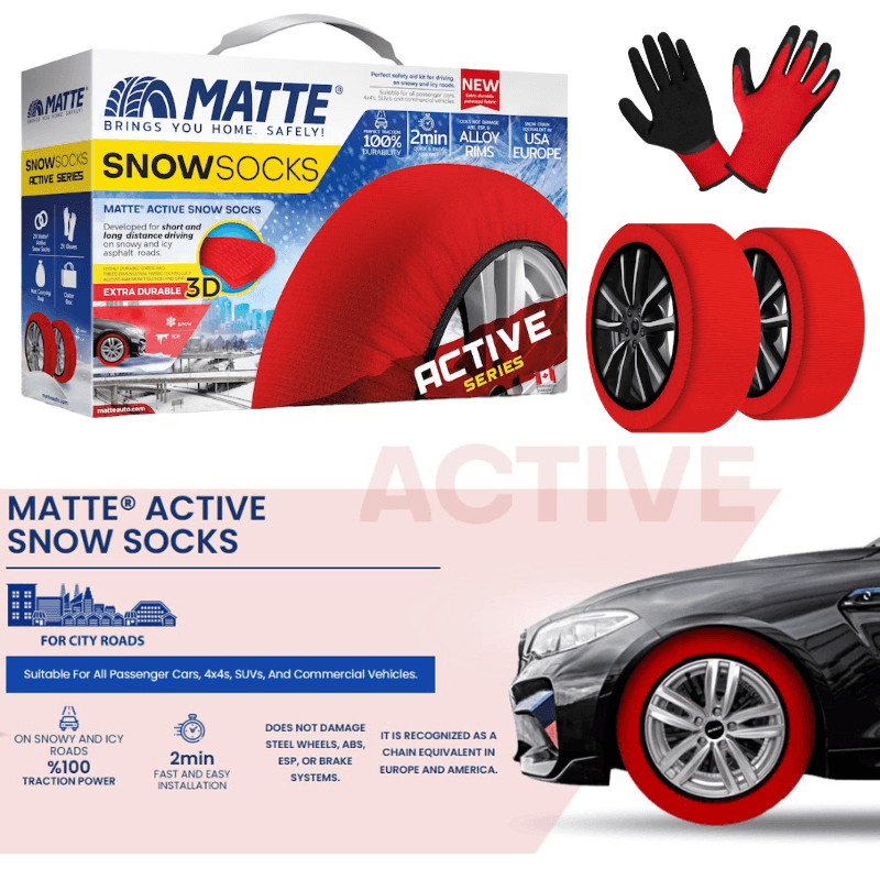 Auto si Moto - Anvelope si jante - Accesorii roti - Lanturi si fasete antiderapante - Huse antiderapante zapada MATTE ACTIVE marimea X-Small, textil, omologate EN16662-1, set 2 buc - Infinity.ro