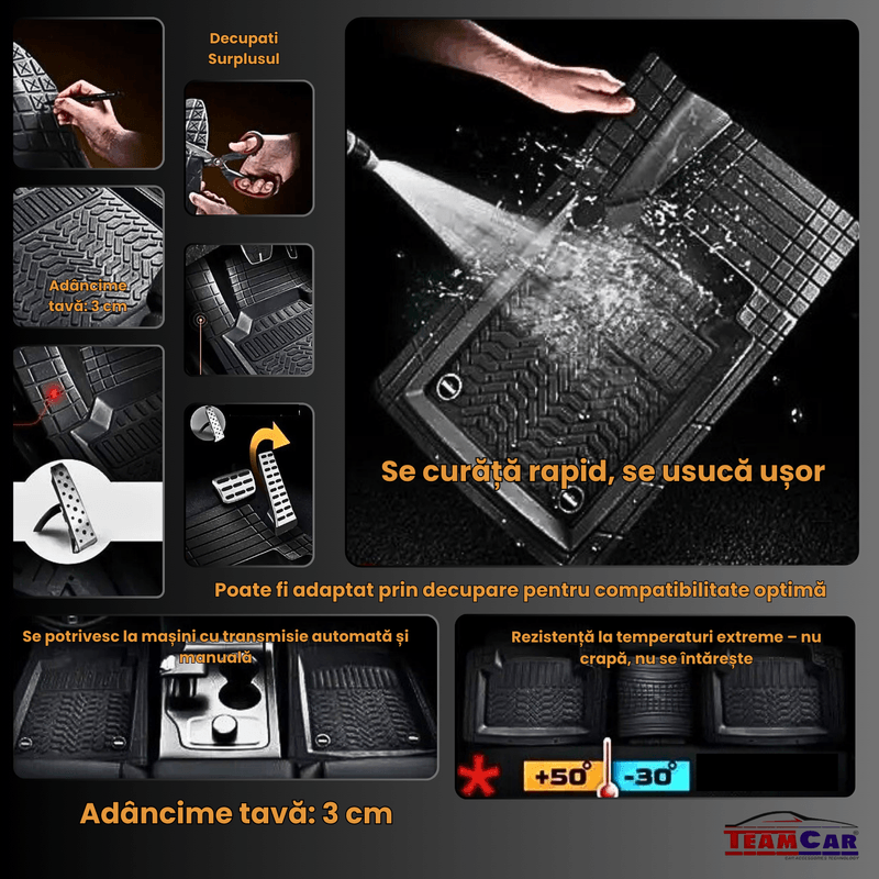 Auto si Moto - Intretinere auto - Covorase auto - Covorase Auto TeamCar® Tip Tavita Compatibile Suzuki Grand Vitara 1 (1998–2005) - Suv - Infinity.ro