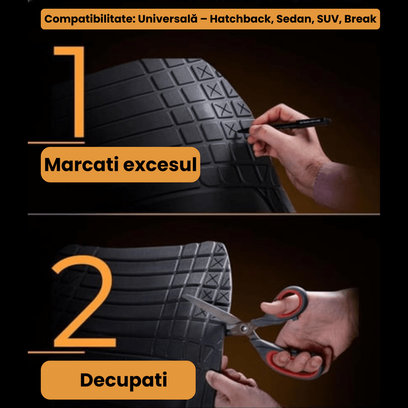 Auto si Moto - Intretinere auto - Covorase auto - Covorase Auto TeamCar® Tip Tavita Compatibile Land Rover Defender L316 (1990–2016) - SUV - Infinity.ro
