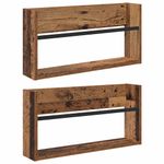 Casa si Gradina - Mobilier - Biblioteci si rafturi - Rafturi - Raft pentru reviste cu raft 2 pcs Lemn vechi 60 x 12 x 30 cm - Infinity.ro