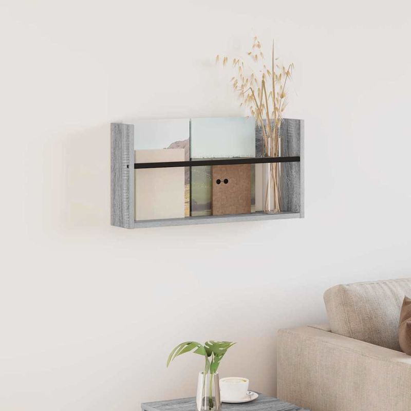 Casa si Gradina - Mobilier - Biblioteci si rafturi - Rafturi - Raft pentru reviste Gri Sonoma 60 x 12 x 30 cm Lemn compozit - Infinity.ro