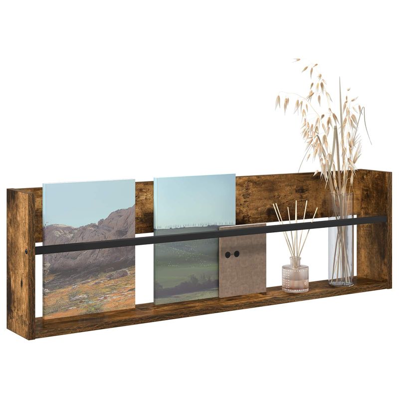 Casa si Gradina - Mobilier - Biblioteci si rafturi - Rafturi - Raft pentru reviste cu raft Stejar fumuriu 100 x 12 x 30 cm - Infinity.ro
