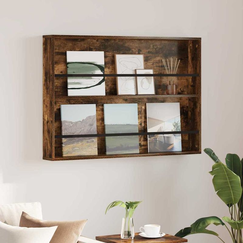 Casa si Gradina - Mobilier - Biblioteci si rafturi - Rafturi - Raft pentru reviste cu raft Stejar fumuriu 100 x 12 x 70 cm - Infinity.ro