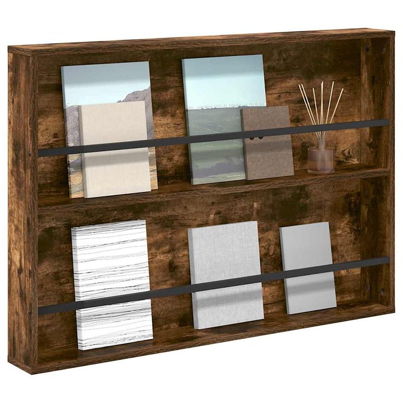 Casa si Gradina - Mobilier - Biblioteci si rafturi - Rafturi - Raft pentru reviste cu raft Stejar fumuriu 100 x 12 x 70 cm - Infinity.ro