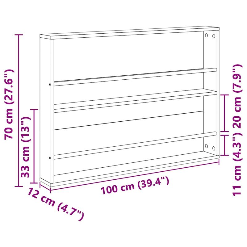 Casa si Gradina - Mobilier - Biblioteci si rafturi - Rafturi - Raft pentru reviste cu raft Stejar fumuriu 100 x 12 x 70 cm - Infinity.ro