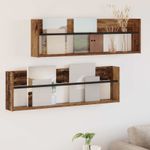 Casa si Gradina - Mobilier - Biblioteci si rafturi - Rafturi - Raft pentru reviste cu raft 2 pcs Lemn vechi 100 x 12 x 30 cm - Infinity.ro