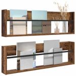 Casa si Gradina - Mobilier - Biblioteci si rafturi - Rafturi - Raft pentru reviste cu raft 2 pcs Lemn vechi 100 x 12 x 30 cm - Infinity.ro