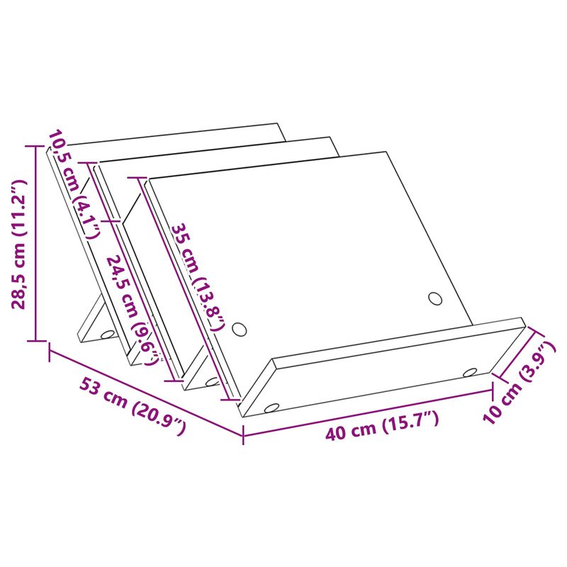 Casa si Gradina - Mobilier - Biblioteci si rafturi - Rafturi - Raft pentru reviste cu raft Stejar Negru 53 x 40 x 28.5 cm - Infinity.ro