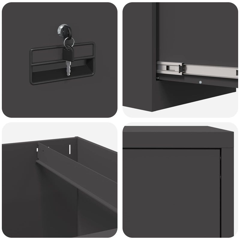Casa si Gradina - Mobilier - Dulapuri si sifoniere - Dulapuri - Dulap pentru Fisiere cu sertar cu raft Negru 44 x 50 x 106.5 cm - Infinity.ro