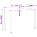 Casa si Gradina - Mobilier - Mese si birouri - Mese bucatarie si dining - Masa de dining natural 110 x 55 x 75 cm Lemn de pin masiv - Infinity.ro