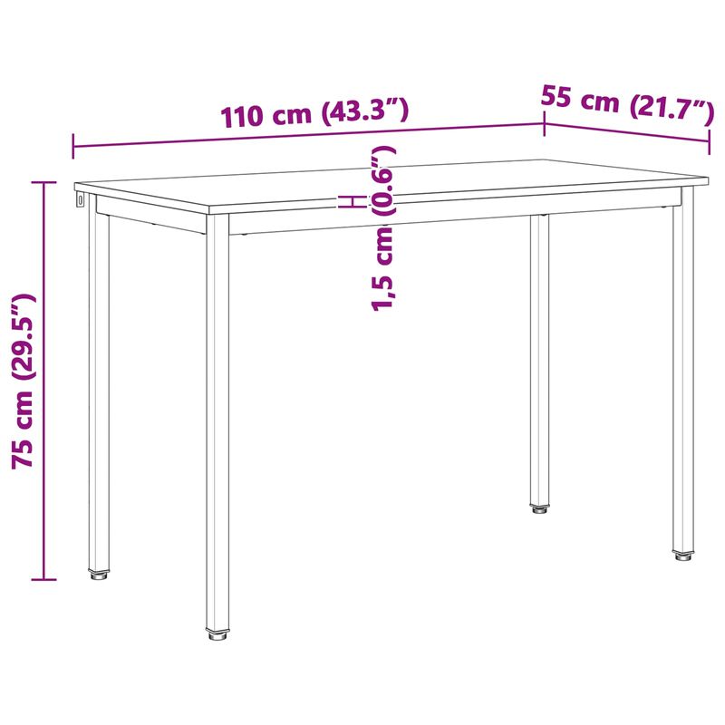 Casa si Gradina - Mobilier - Mese si birouri - Mese bucatarie si dining - Masa de dining natural 110 x 55 x 75 cm Lemn de pin masiv - Infinity.ro