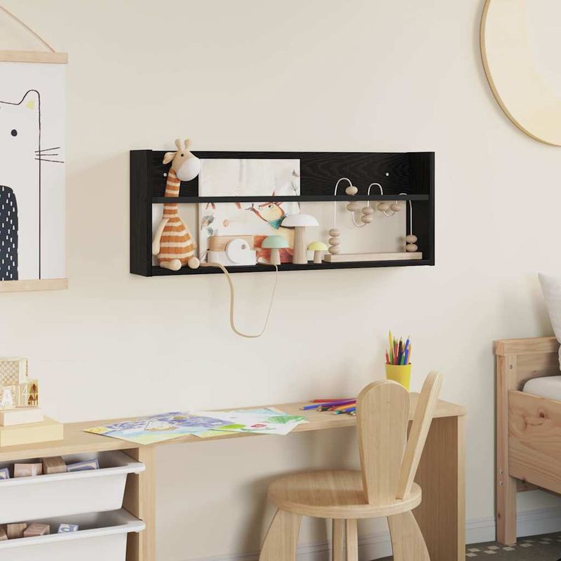 Casa si Gradina - Mobilier - Biblioteci si rafturi - Rafturi - Raft pentru reviste Stejar Negru 80 x 12 x 30 cm Lemn compozit - Infinity.ro