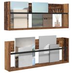 Casa si Gradina - Mobilier - Biblioteci si rafturi - Rafturi - Raft pentru reviste cu raft 2 pcs Lemn vechi 80 x 12 x 30 cm - Infinity.ro