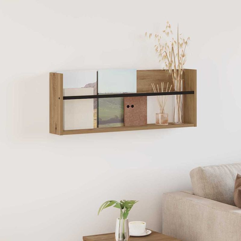 Casa si Gradina - Mobilier - Biblioteci si rafturi - Rafturi - Raft pentru reviste cu raft Stejar Artizanal 80 x 12 x 30 cm - Infinity.ro