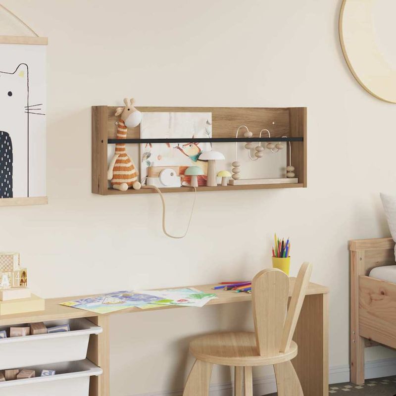 Casa si Gradina - Mobilier - Biblioteci si rafturi - Rafturi - Raft pentru reviste cu raft Stejar Artizanal 80 x 12 x 30 cm - Infinity.ro