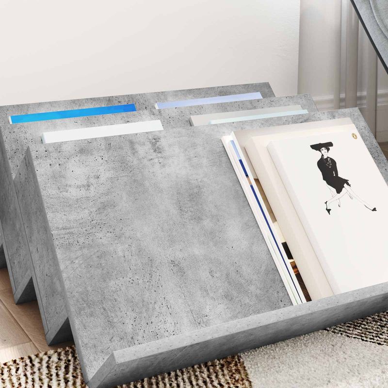 Casa si Gradina - Mobilier - Biblioteci si rafturi - Rafturi - Raft pentru reviste Gri Concret 65 x 53 x 28,5 cm Lemn compozit - Infinity.ro