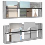 Casa si Gradina - Mobilier - Biblioteci si rafturi - Rafturi - Raft pentru reviste cu raft 2 pcs Gri Sonoma 80 x 12 x 30 cm - Infinity.ro