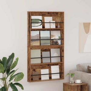 Raft pentru reviste cu raft 2 pcs Lemn vechi 80 x 12 x 70 cm