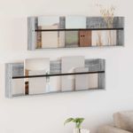 Casa si Gradina - Mobilier - Biblioteci si rafturi - Rafturi - Raft pentru reviste cu raft 2 pcs Gri Sonoma 100 x 12 x 30 cm - Infinity.ro