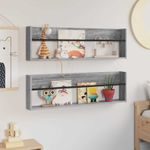 Casa si Gradina - Mobilier - Biblioteci si rafturi - Rafturi - Raft pentru reviste cu raft 2 pcs Gri Sonoma 100 x 12 x 30 cm - Infinity.ro